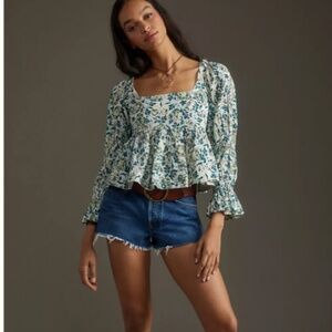 NWT Pilcro Long-Sleeve Babydoll Top
